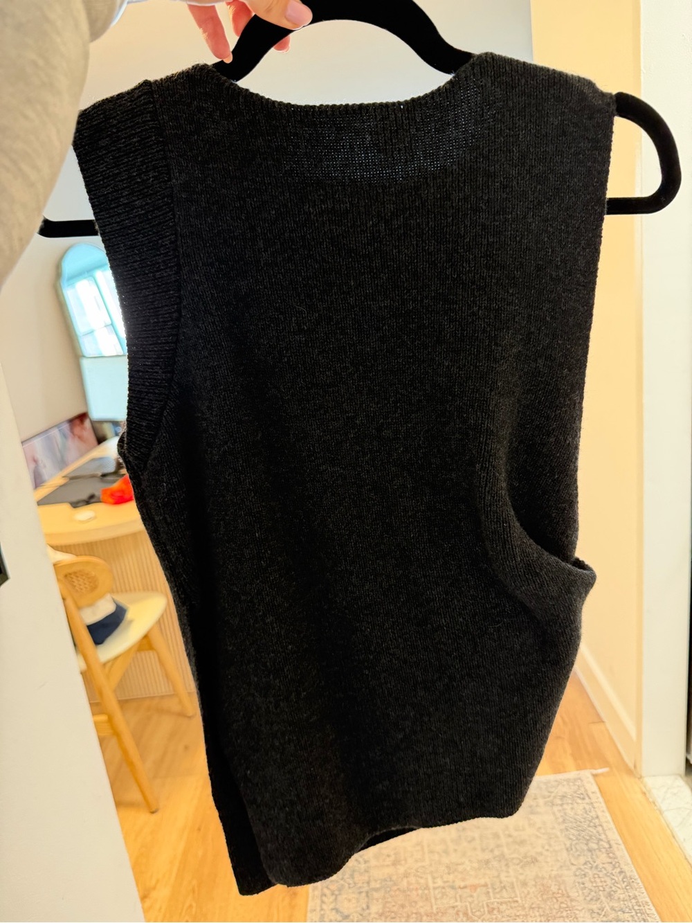 Zara Charcoal asymmetrical Ribbed Knit Vest